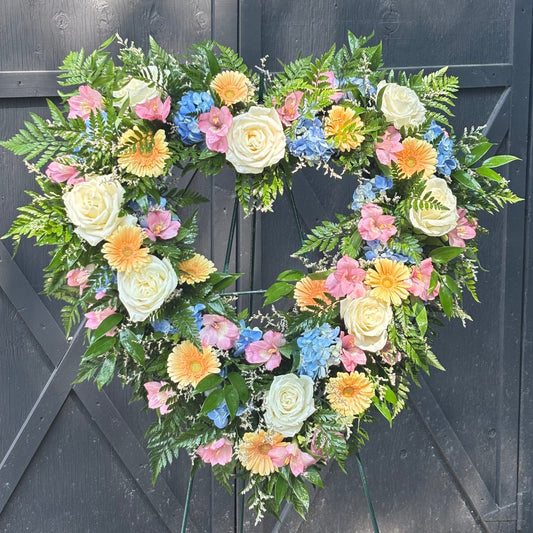 Pastel Heart Standing Spray